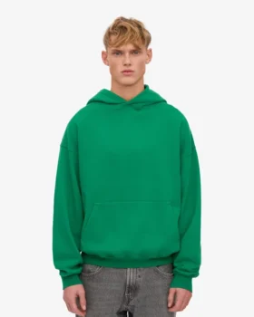Ekologisk oversized-huva – kellygrön