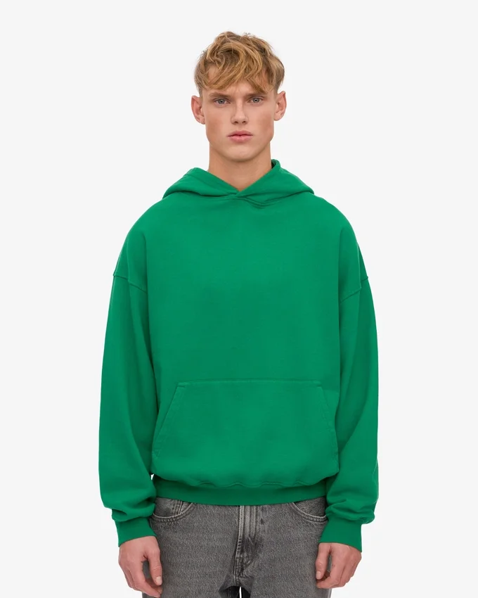 Ekologisk oversized-huva – kellygrön