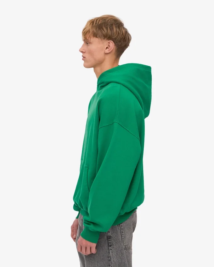 Ekologisk oversized-huva – kellygrön