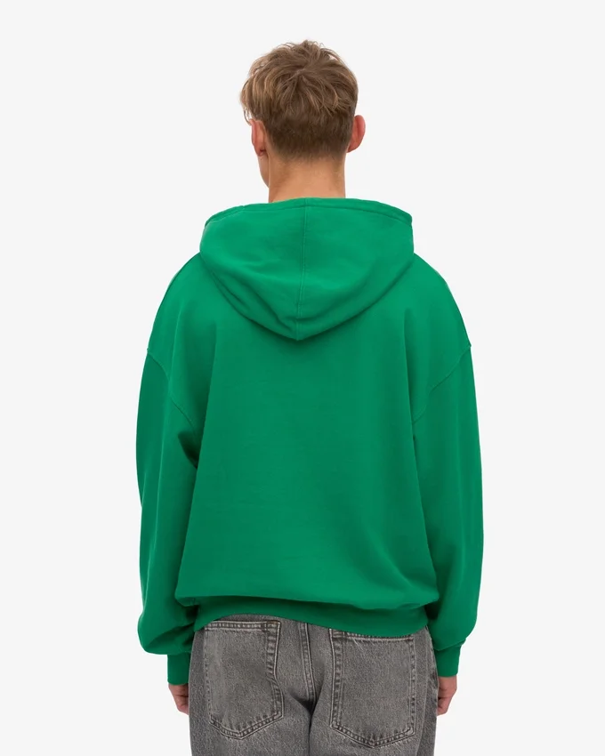 Ekologisk oversized-huva – kellygrön