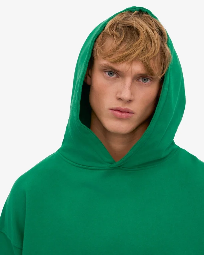 Ekologisk oversized-huva – kellygrön