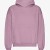 Ekologisk oversized-huva – pärlemorlila