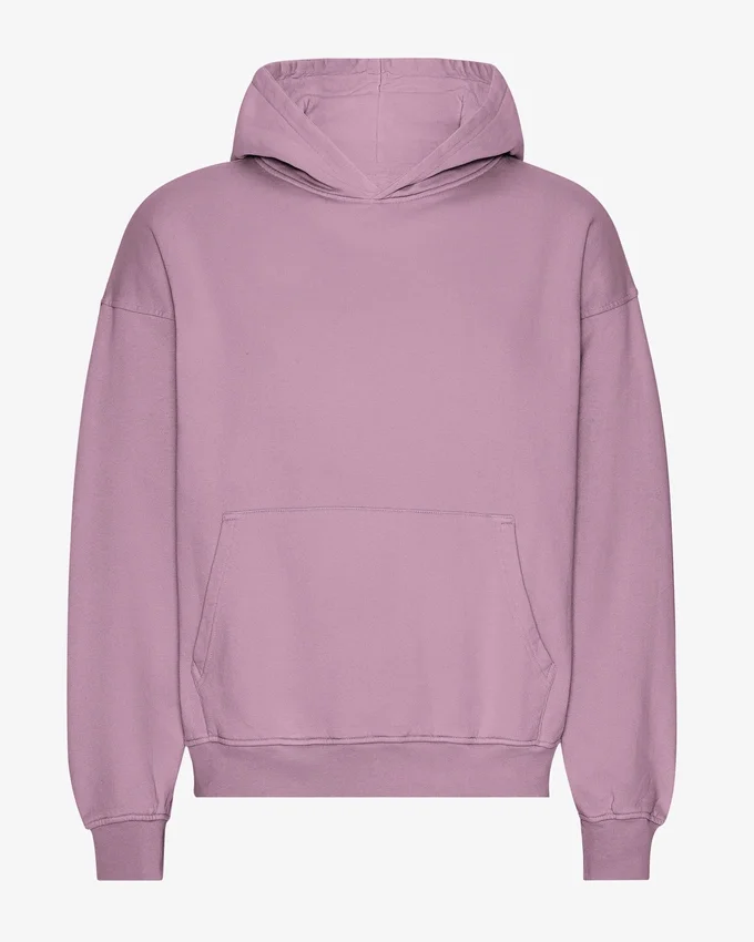 Ekologisk oversized-huva – pärlemorlila