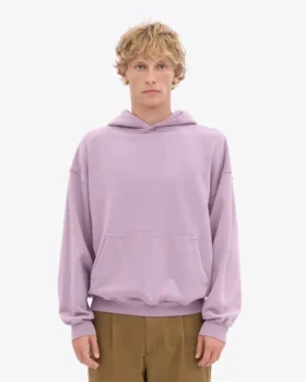 Ekologisk oversized-huva – pärlemorlila