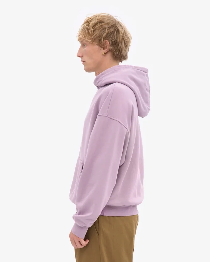 Ekologisk oversized-huva – pärlemorlila
