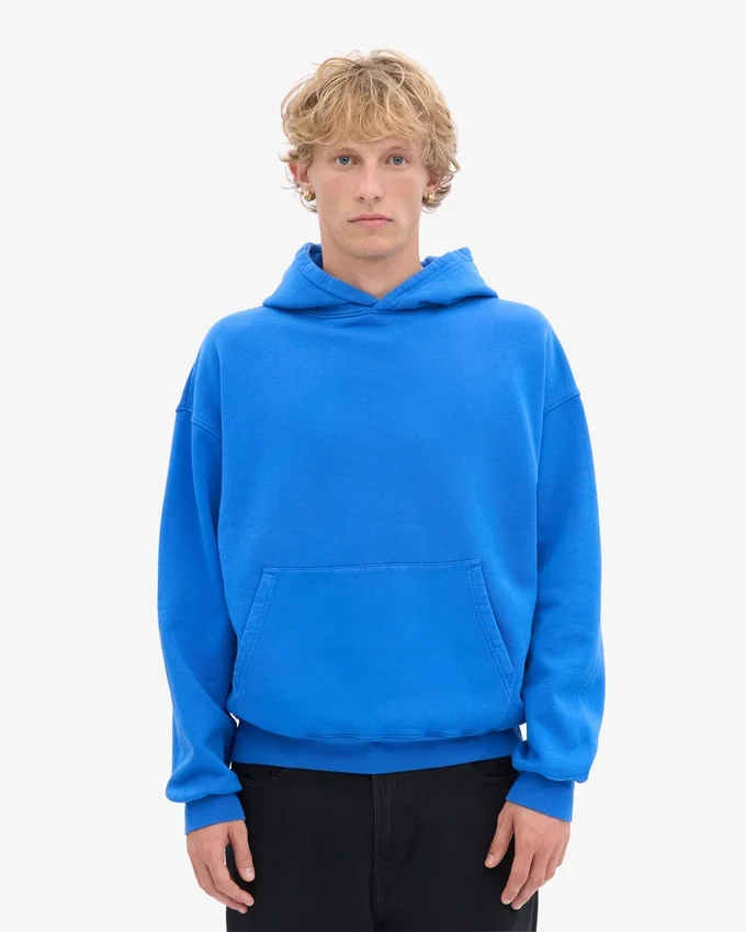 Ekologisk oversized-huva – safirblå