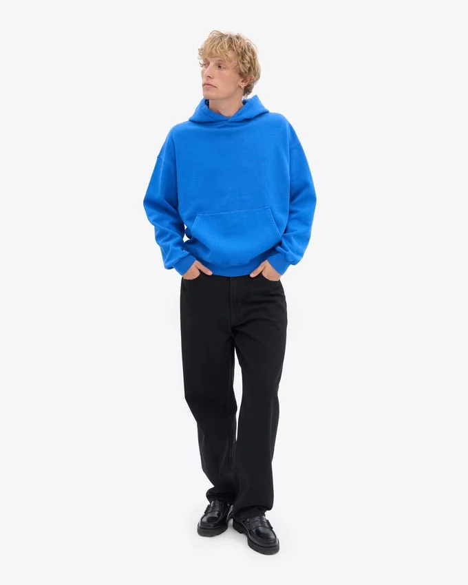 Ekologisk oversized-huva – safirblå