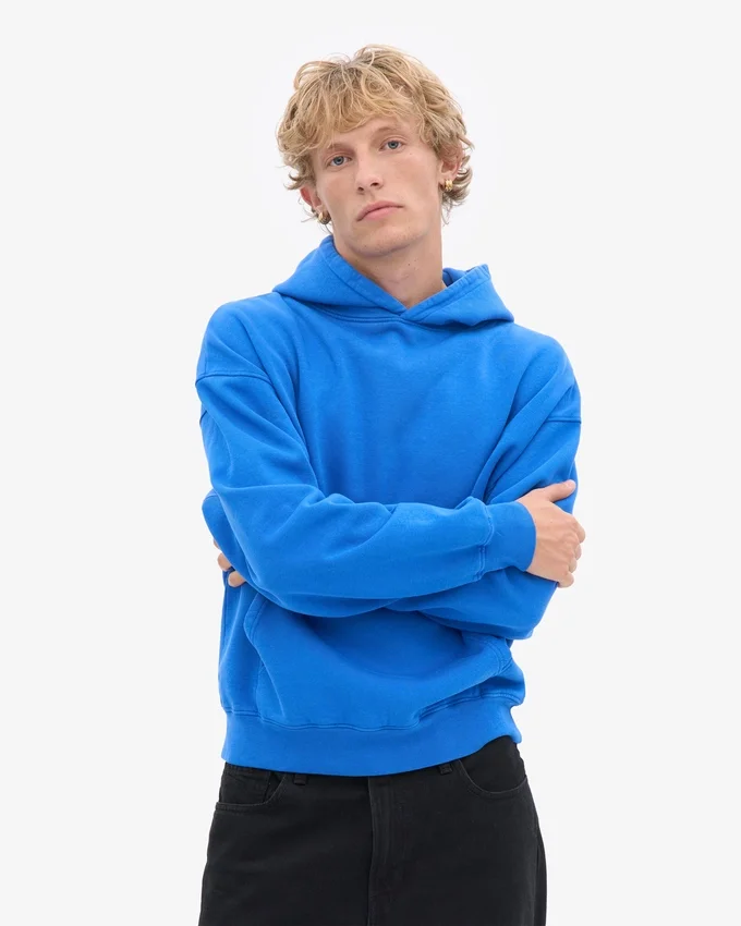 Ekologisk oversized-huva – safirblå