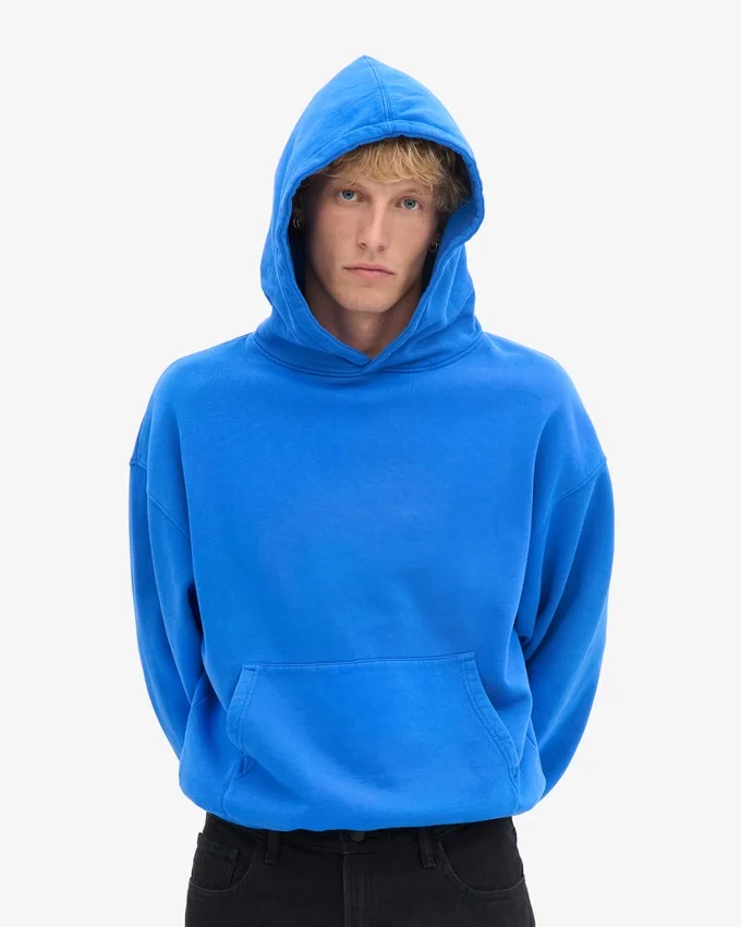Ekologisk oversized-huva – safirblå