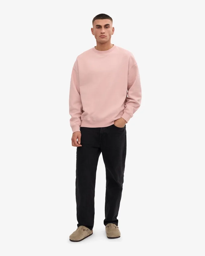 Ekologisk oversized-tröja – blekt rosa