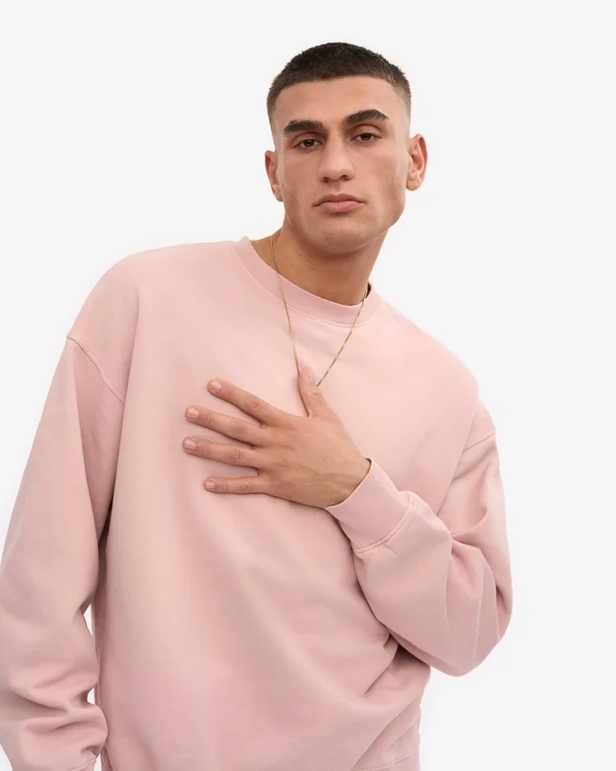 Ekologisk oversized-tröja – blekt rosa