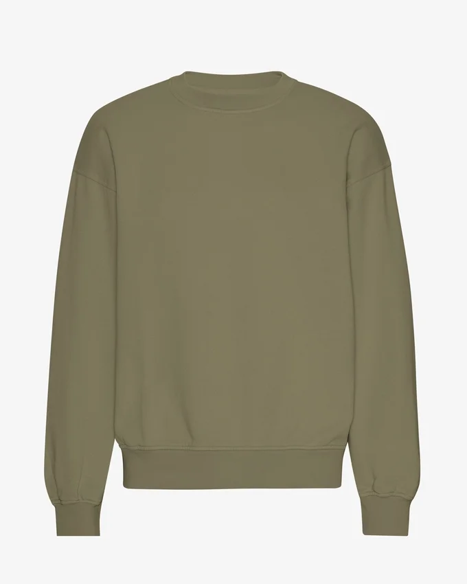 Ekologisk oversized-tröja – dammig olivgrön