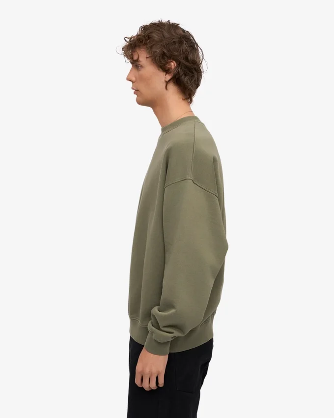 Ekologisk oversized-tröja – dammig olivgrön