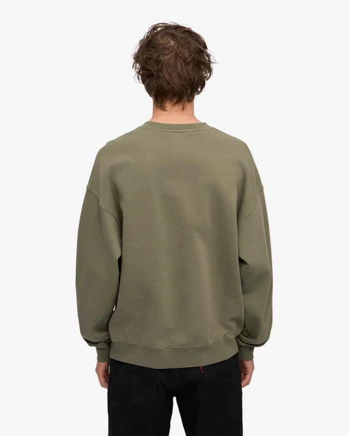 Ekologisk oversized-tröja – dammig olivgrön