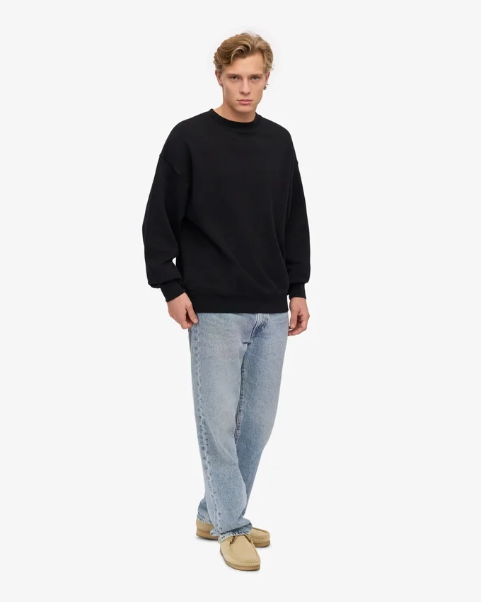 Ekologisk oversized-tröja – djupsvart