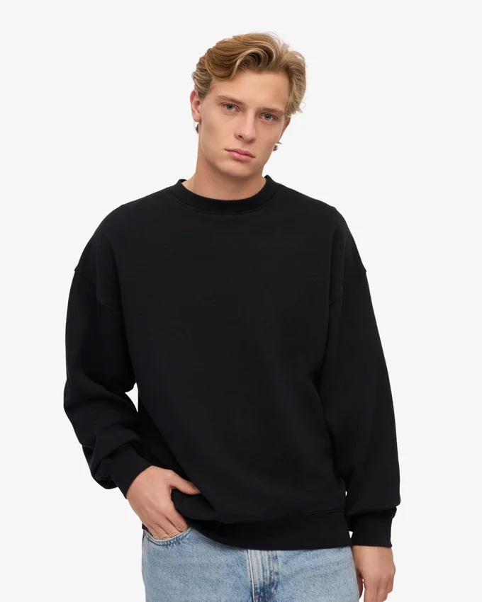 Ekologisk oversized-tröja – djupsvart