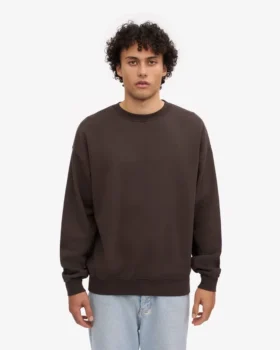 Ekologisk oversized-tröja – kaffebrun
