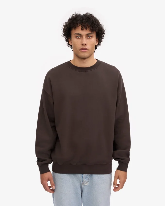 Ekologisk oversized-tröja – kaffebrun