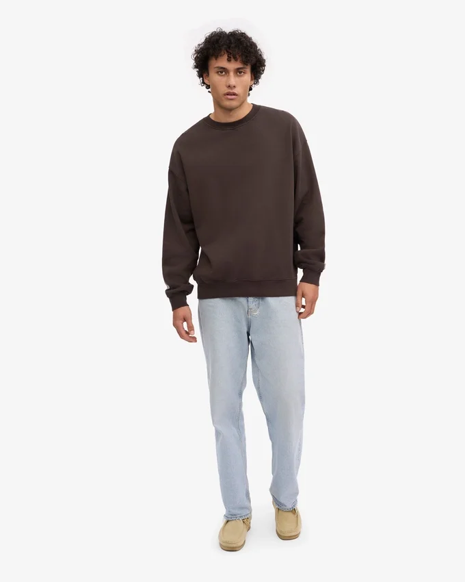 Ekologisk oversized-tröja – kaffebrun