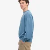 Ekologisk oversized-tröja med rund hals – blekt indigo