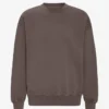 Ekologisk oversized-tröja med rund hals – blekt lera