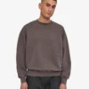Ekologisk oversized-tröja med rund hals – blekt lera