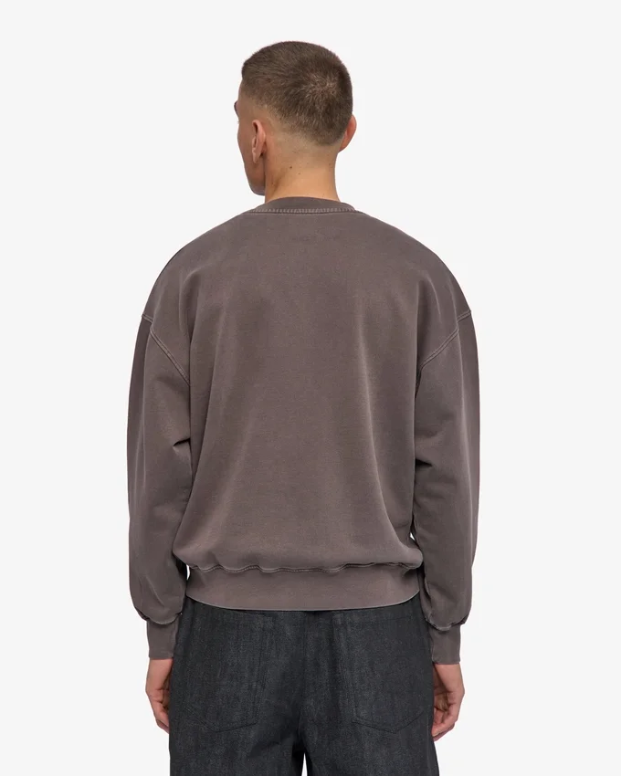 Ekologisk oversized-tröja med rund hals – blekt lera