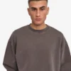 Ekologisk oversized-tröja med rund hals – blekt lera