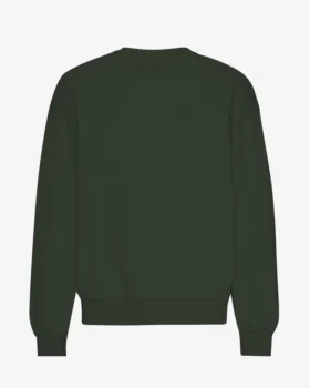 Ekologisk oversized-tröja med rund hals – jaktgrön
