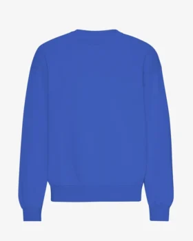 Ekologisk oversized tröja med rund hals – safirblå