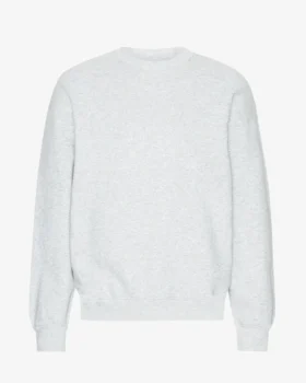 Ekologisk oversized-tröja med rund hals – Snow Melange