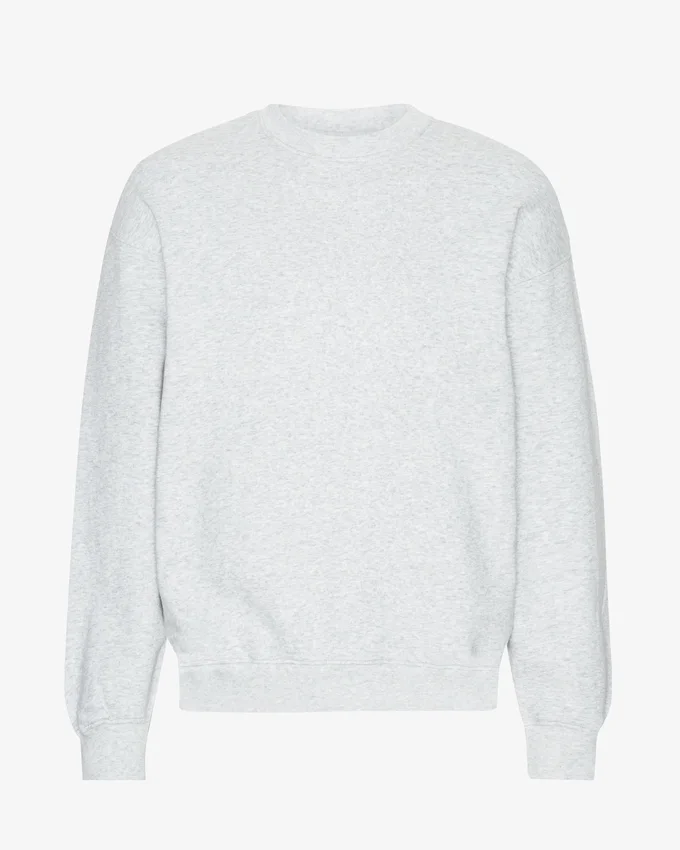 Ekologisk oversized-tröja med rund hals – Snow Melange