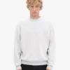 Ekologisk oversized-tröja med rund hals – Snow Melange