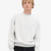Ekologisk oversized-tröja med rund hals – Snow Melange