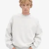 Ekologisk oversized-tröja med rund hals – Snow Melange