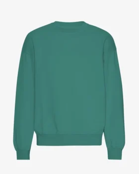 Ekologisk oversized-tröja med rund hals – tallgrön