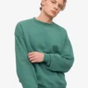 Ekologisk oversized-tröja med rund hals – tallgrön