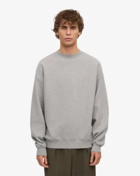 Ekologisk oversized-tröja – melerad grå
