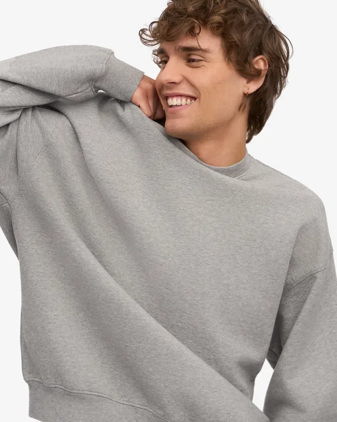 Ekologisk oversized-tröja – melerad grå