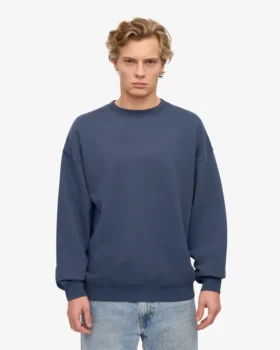 Ekologisk oversized-tröja – petrolblå