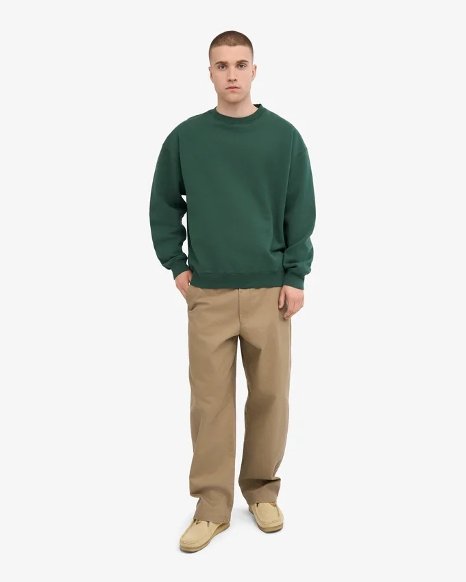 Ekologisk oversized-tröja – smaragdgrön