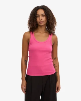 Ekologisk ribbad linne för dam – Bubblegum Pink