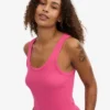 Ekologisk ribbad linne för dam – Bubblegum Pink