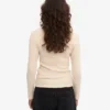 Ekologisk ribbad långärmad T-shirt för dam – Ivory White