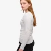 Ekologisk ribbad långärmad T-shirt för dam – Snow Melange