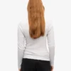 Ekologisk ribbad långärmad T-shirt för dam – Snow Melange