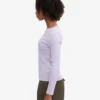 Ekologisk ribbad långärmad T-shirt för dam – Soft Lavender