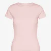 Ekologisk ribbad T-shirt – blekt rosa