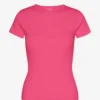 Ekologisk ribbad T-shirt – Bubblegumrosa