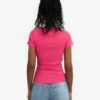 Ekologisk ribbad T-shirt – Bubblegumrosa